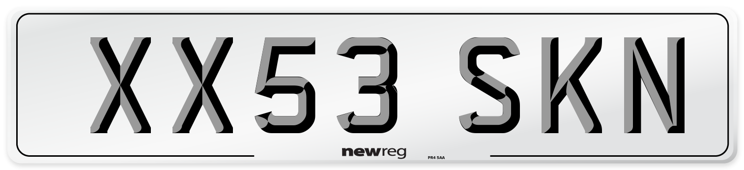 XX53 SKN Number Plate from New Reg